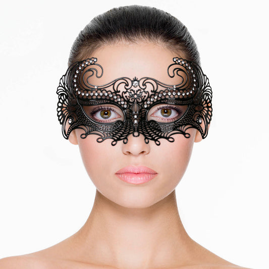 EasyToys, Venetiansk maske - Venetiansk-inspireret elegance møder udsøgte detaljer. Sikres nemt med silkebånd for perfekt pasform. Ideel til temafester eller maskeradebals.