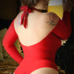 Vixen, Havana Nights rød teddy -  Sensuel elegance med kryds over brystet, halterneck og lange ærmer. Rød hottness!