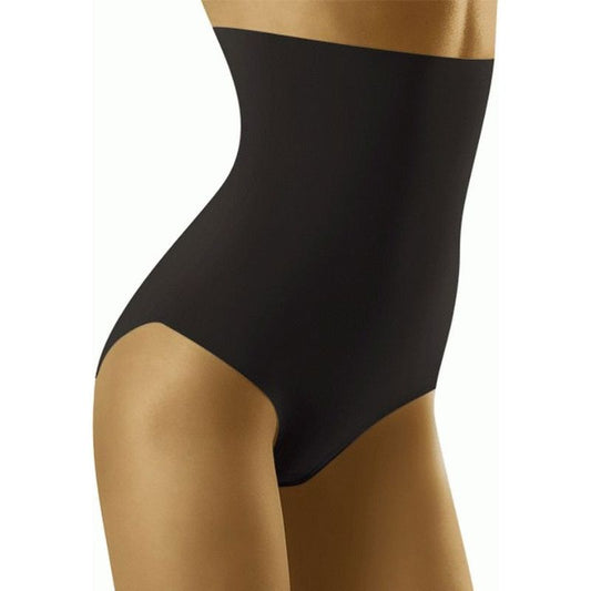 Højtstående kropsformende shapewear i sort fra Wolbar. Silkeblødt materiale, flade sømme, laserskåret ved trussekanten og med silikone på toppen, så det ikke falder ned.