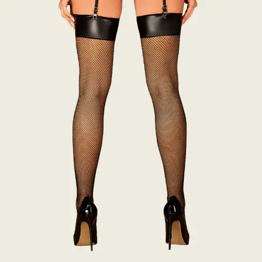 Sorte stilfulde netstrømper, ikke selvbærende