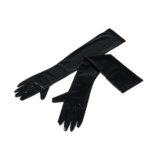 Cottelli, Soft wetlook handsker - Disse bløde og fleksible handsker spænder fra fingerspids til albue. Kombineret med lingeri eller kjole, fremhæver de en sofistikeret elegance. Føl dig forførende og raffineret på samme tid.