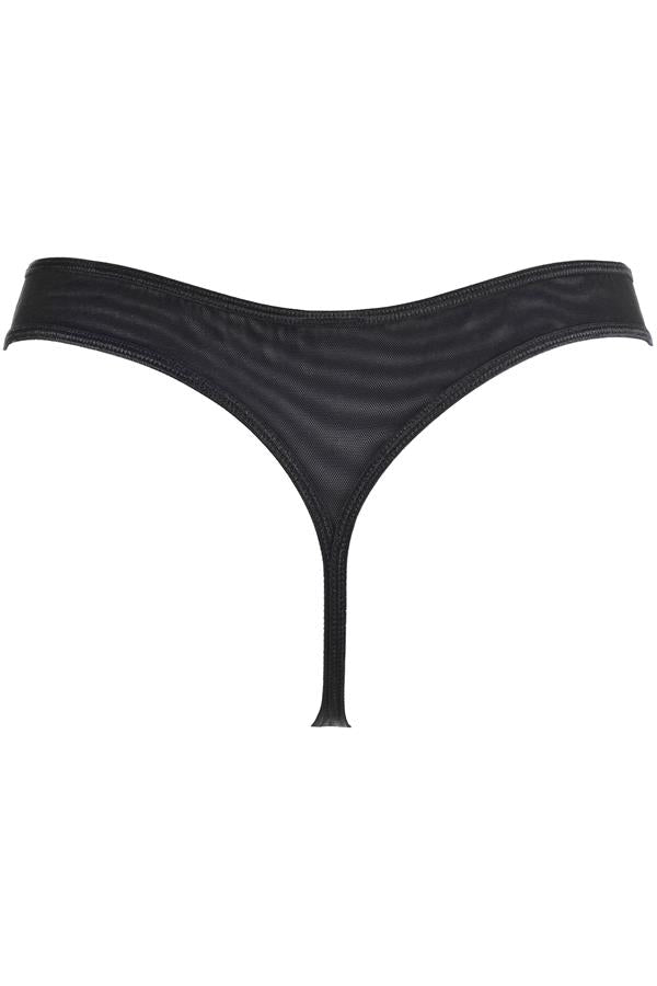 Axami, Valley Of Sensations g-streng kombinerer sort tyl og levende broderi. Denne luksusdesign udstråler elegance. Matchet med sort bh eller hofteholder, fremhæver det sofistikeret mode.