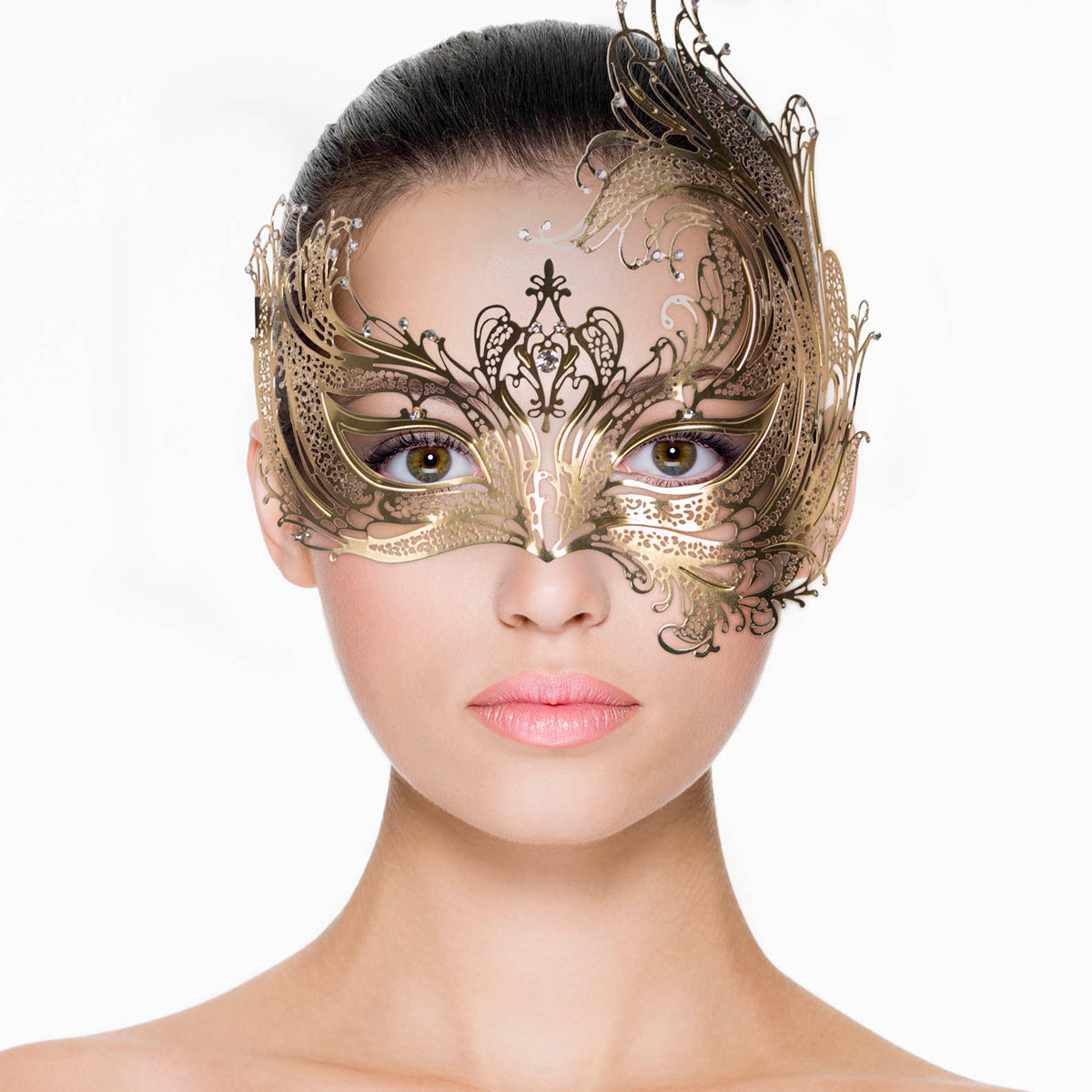 EasyToys, Asymmetrisk guld maske - Denne moderne guldmaske fra Easy Toys kombinerer traditionelt venetiansk design med en frisk asymmetrisk twist.