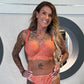 flot bh med blonder. flot orange farve med nude.