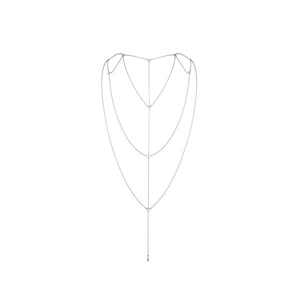 Bijoux Indiscrets, Magnifique Back sølv - Fra hals til ryg, den ideelle detalje til kjoler og undertøj. Uden nikkel, allergivenligt, i stilfuld indpakning. Et smykke, der løfter enhver mode.