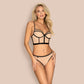 Obsessive, Nudelia bh sæt - Dette fine bh sæt i nude med sorte streg mønster hen over bh cup, på det ekstra nude stof under bhén og med sort kant under nude stoffet.