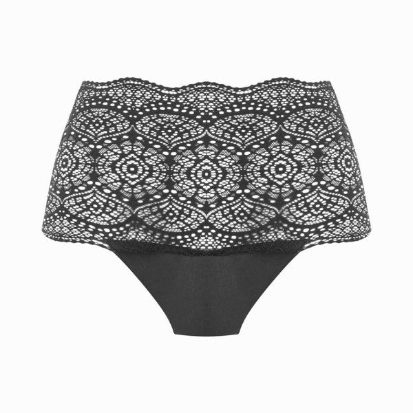 Sort farvede Lace Ease full brief i one size.