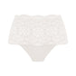 Enkelt hvid farvede Lace Ease full brief i one size.