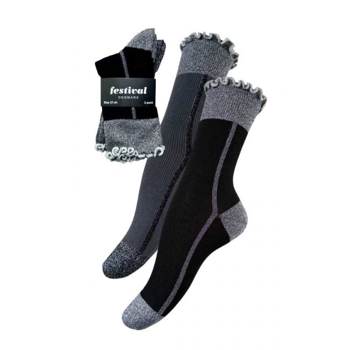 Festival, Silverblack 2-pak Lurex strømper