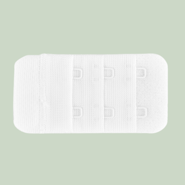 Bh forlænger med 2 hægter hvid - Brug en bh-forlænger og forlæng dens omkreds med 3-5 cm. Ideel til bh'er med 2 lukninger. 3 cm bred, findes i hvid