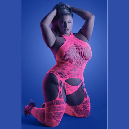 neon pink bodysuit. g-strengs trusser følger med i sættet 