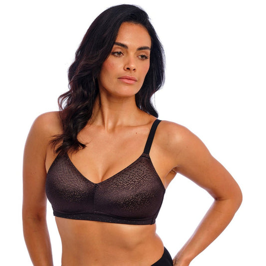Sort bralette med diskret prikkede detaljer. Meget blødt materiale.  
