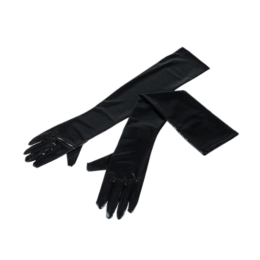 Cottelli, Soft wetlook handsker - Disse bløde og fleksible handsker spænder fra fingerspids til albue. Kombineret med lingeri eller kjole, fremhæver de en sofistikeret elegance. Føl dig forførende og raffineret på samme tid.