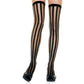 Leg Avenue, Sheer Opaque Stripes thigh high strømper - Enhver kvinde bør have et par stilfulde, essentielle strømper, og Leg Avenue's sorte strømper er det uundværlige valg. De er smukt designet for at fremhæve benene og tilføje tidløs stil.