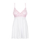 Obsessive, Girlly babydoll sæt  - Romantisk elegance i lyserød og hvid blonder. Opgrader din undertøjsgarderobe nu!