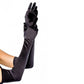 Chilirose, Lange sorte satin handsker - De er skabt af blødt, elastisk materiale, der omfavner dine arme fra fingerspidserne og op til albuen.